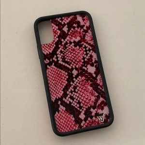iphone X pink snakeskin case